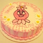 First birthday cake pink and round