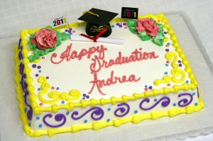 graduation cake colorful