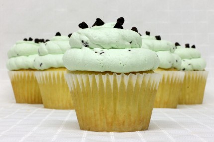 Gluten-Free White with Mint Chip Mousse Cupcake