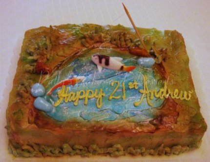 fishing birthday cake