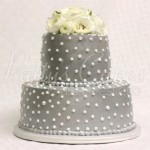 2 tier grey wedding cake 