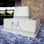 wedding cake 2 tier square gray