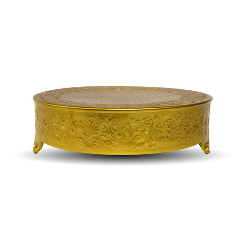 Round Gold Cake Stand Ornate