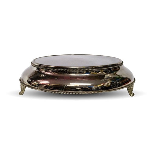 Round Silver Cake Stand Rounded