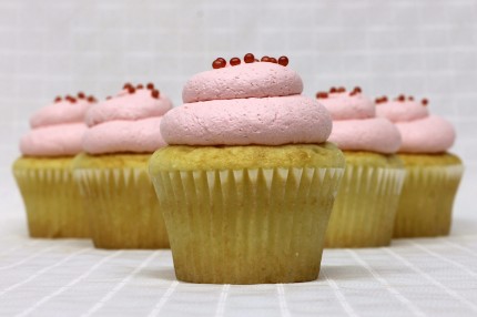 White with strawberry Mousse Cupcake