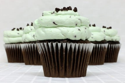 Chocolate Mint Chip Mousse Cupcake