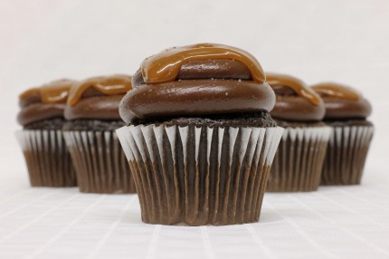 Gluten- Free Chocolate Caramel Salty Cupcake
