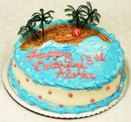 beach birthday cake