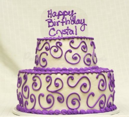 Purple 2 tiered birthday cakes