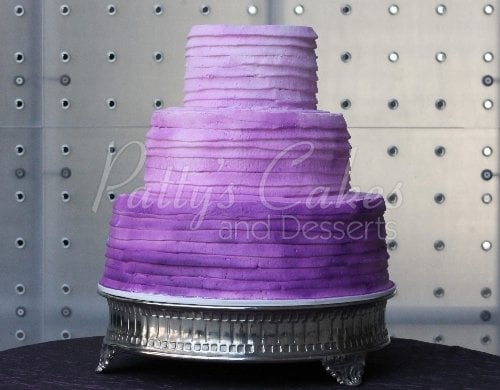 wedding cake purple ombre cake strand silver round