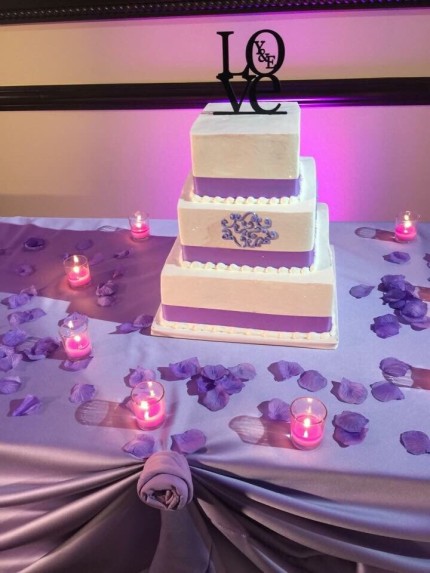 Purple ribbon 3 tier