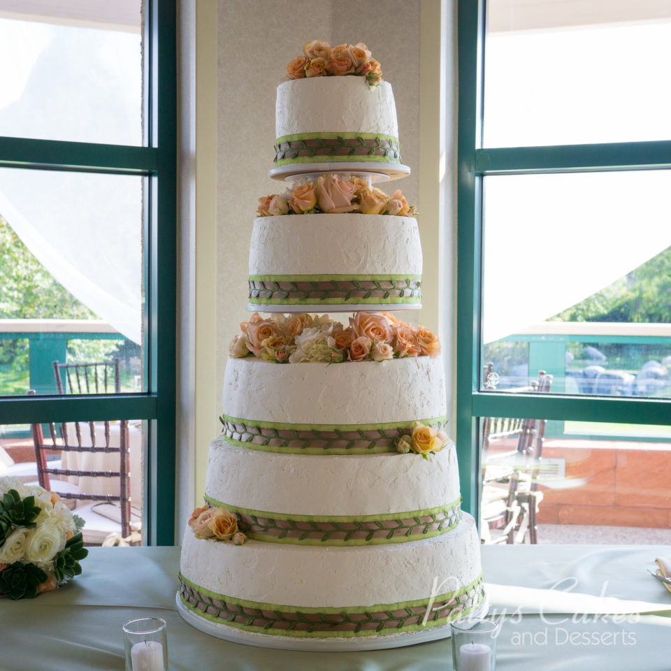 5 tier tall wedding cake