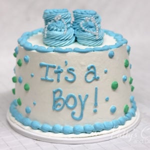 babyshower cake blue green round