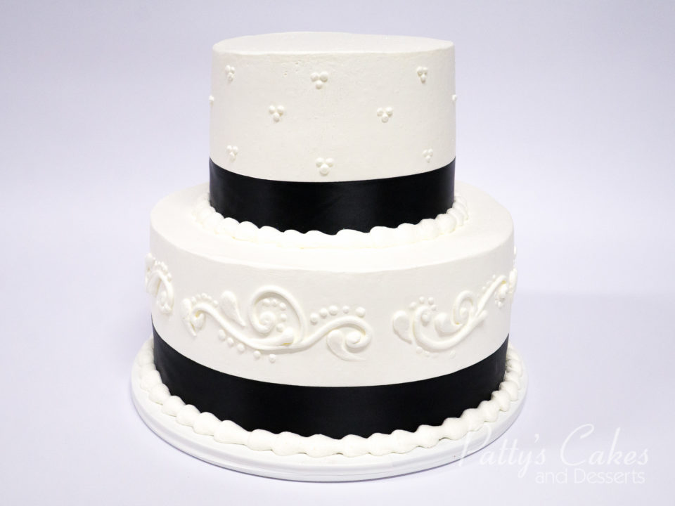 black white party cake