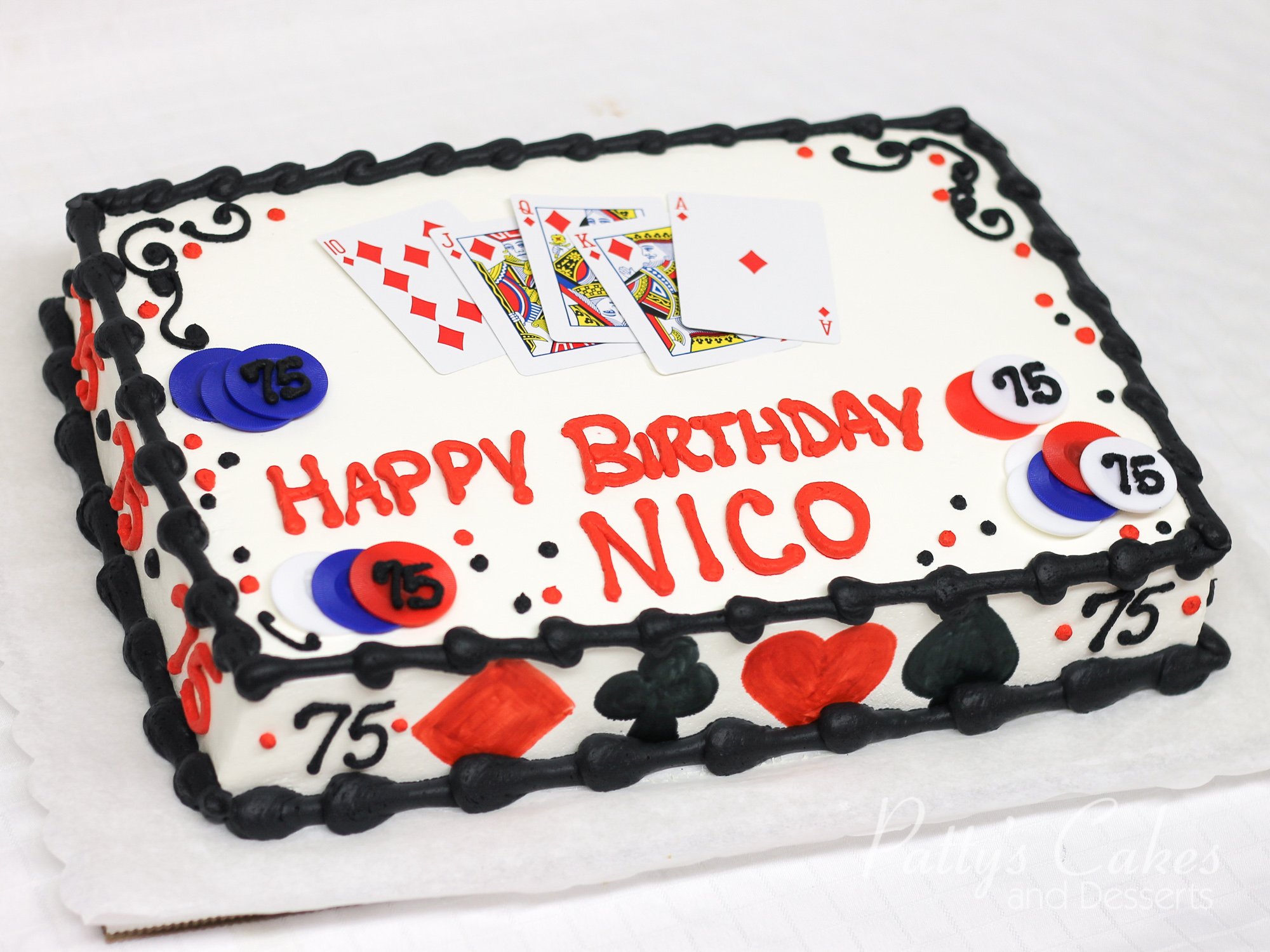 Poker birthday cake designs ideas