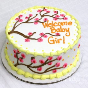 cherry blossom baby shower cake
