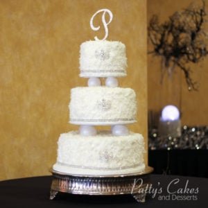 coconut bling wedding cake