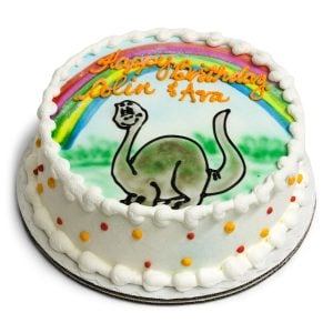 dinosuar cake round rainbow