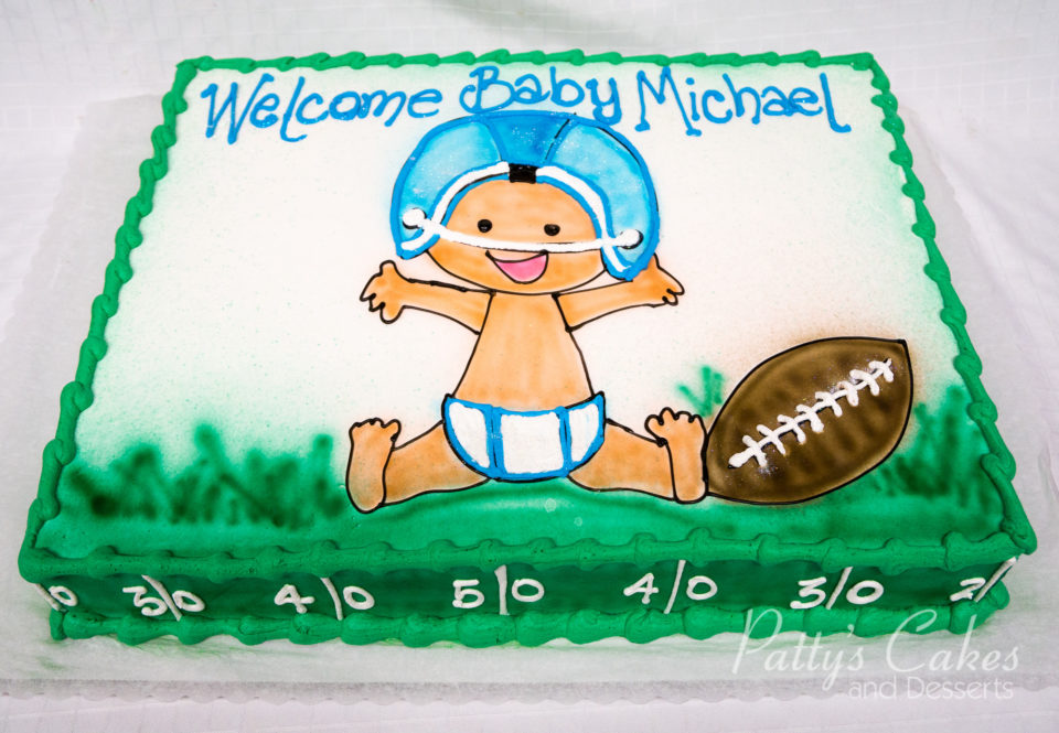 football baby shower cake