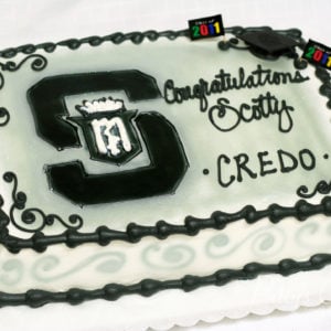 graduation cake black servite
