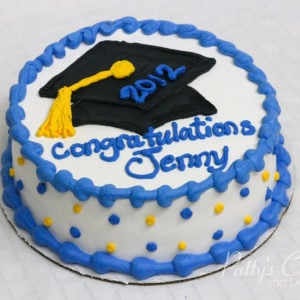 graduation cake round blue_0
