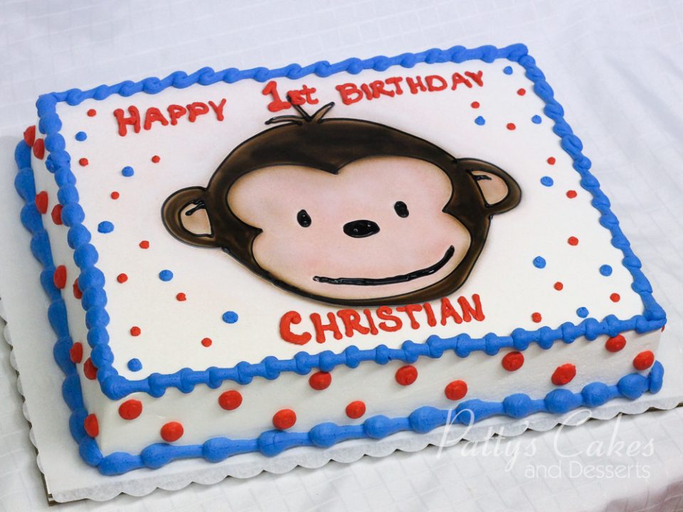 mod monkey birthday cake