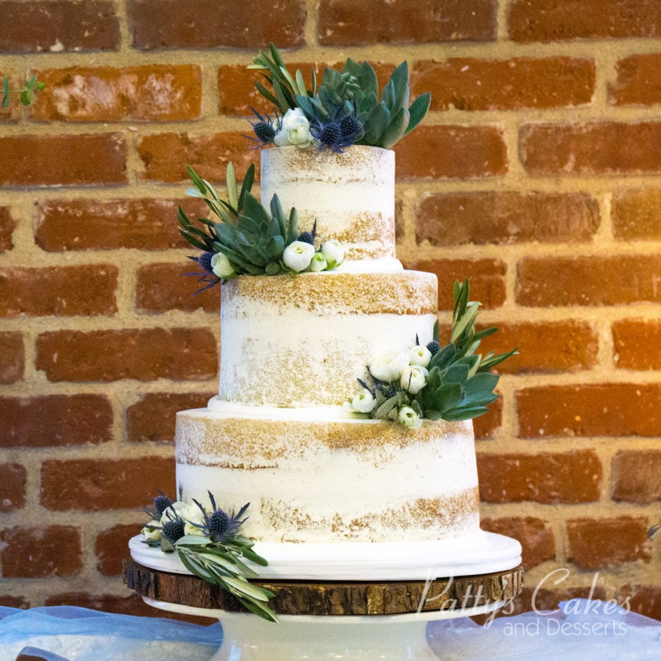 naked wedding cake