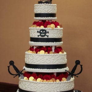 pirate theme tiered birthday cake