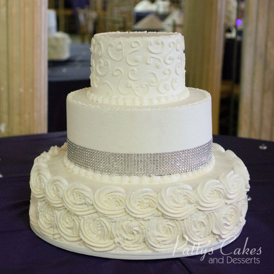 rosette bling wedding cake