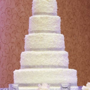 wedding cake coconute white bling snow