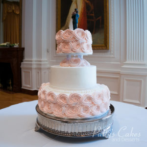 wedding cake rosette pink