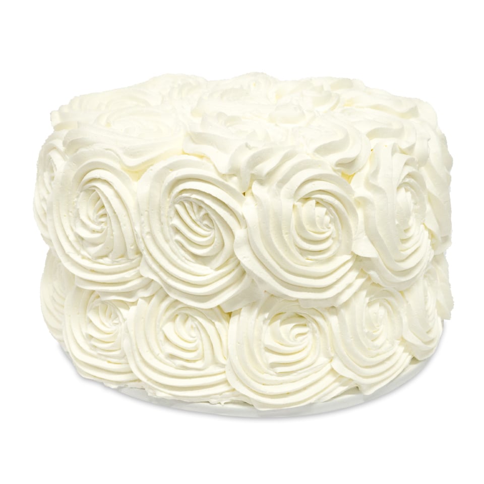 small simple white rosette cake