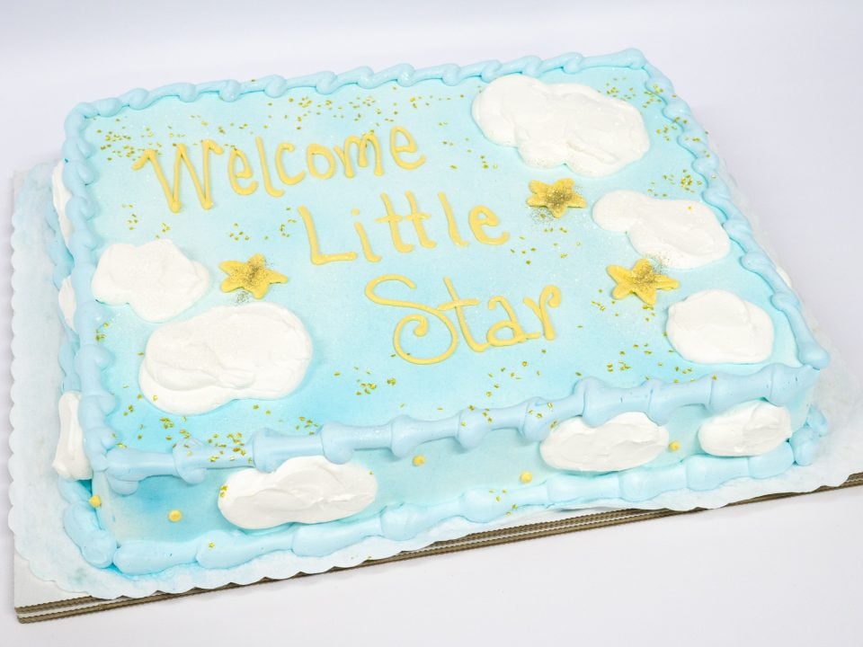 cloud baby shower cake