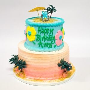 2 tier beach birthday cake