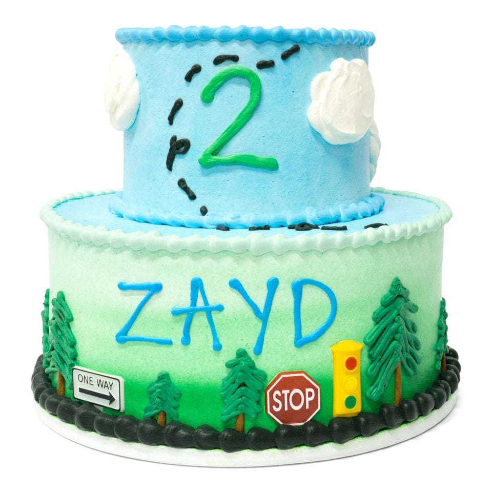 sky forest birthday cake