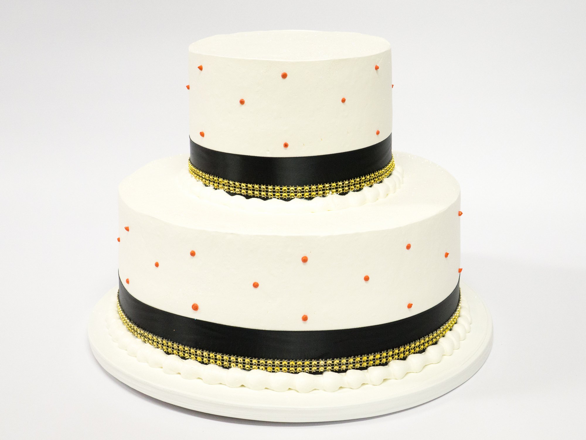 Photo Of A Black Gold Red 2 Tier Cake - Patty'S Cakes And Desserts