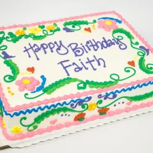 colorful pink green birthday cake