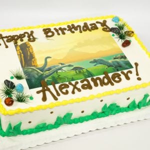 dinosaur sheet birthday cake