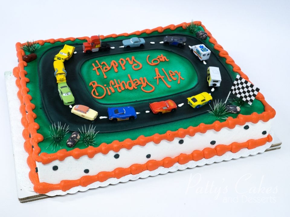 cars road birthday cake