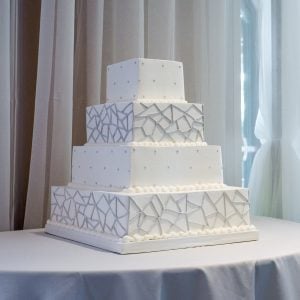 square geometric wedding cake