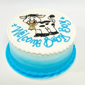 cow baby boy birthday cake