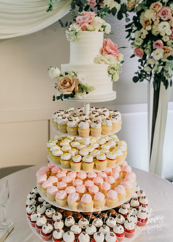 wedding mini cupcakes 2 tier cake