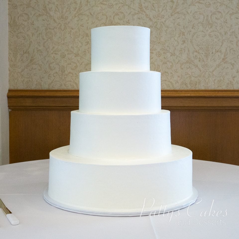 all smooth plain 4 tier wedding cake