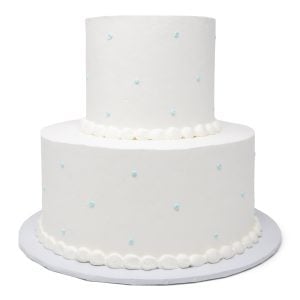 2 tier cake colored single dots scaled