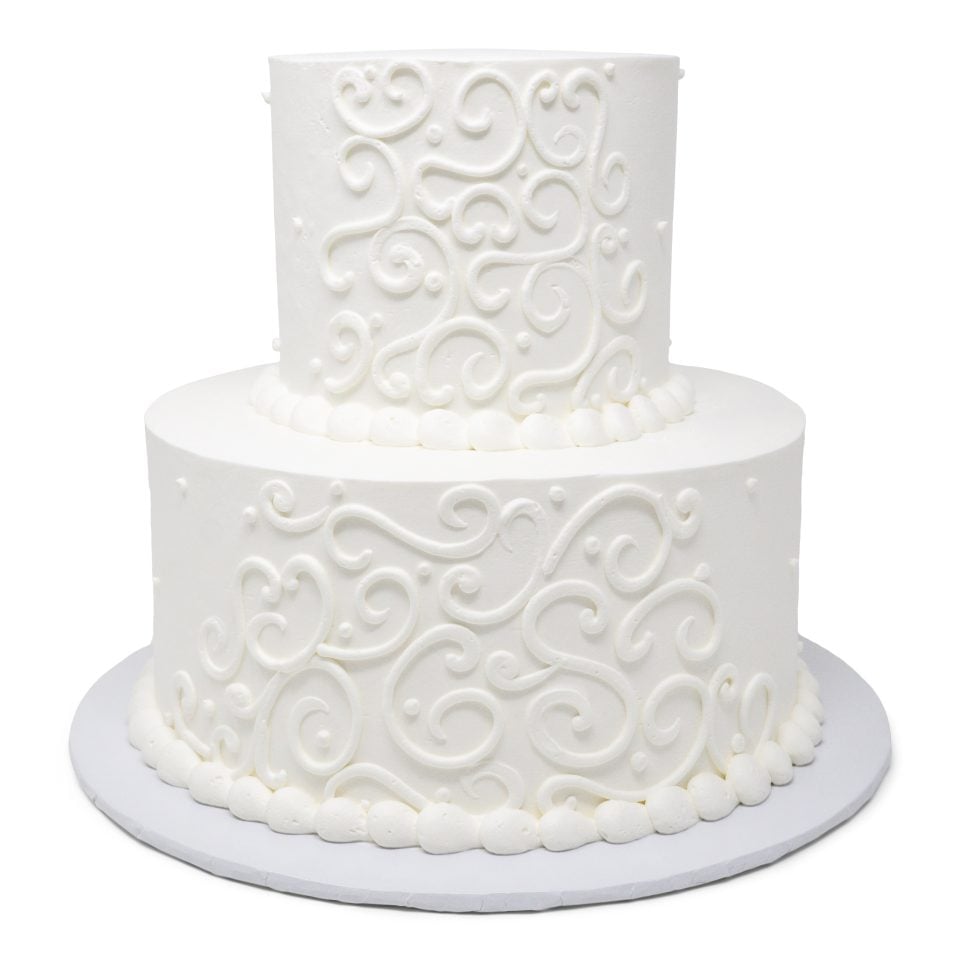 2 tier cake white center design scaled