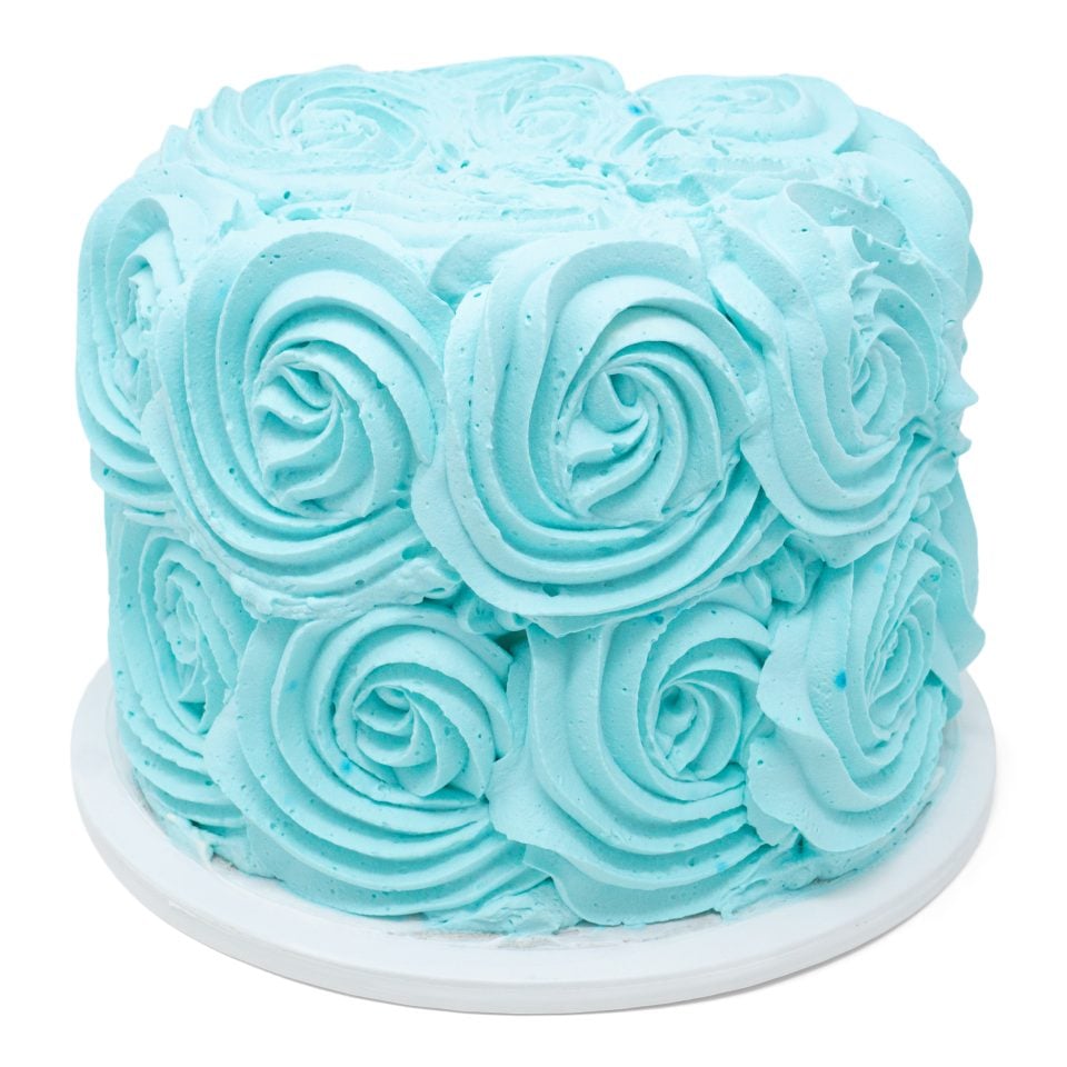 blue rosette cake scaled