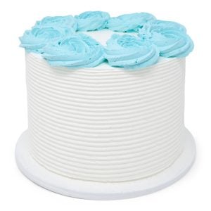 combed rosette cake blue scaled