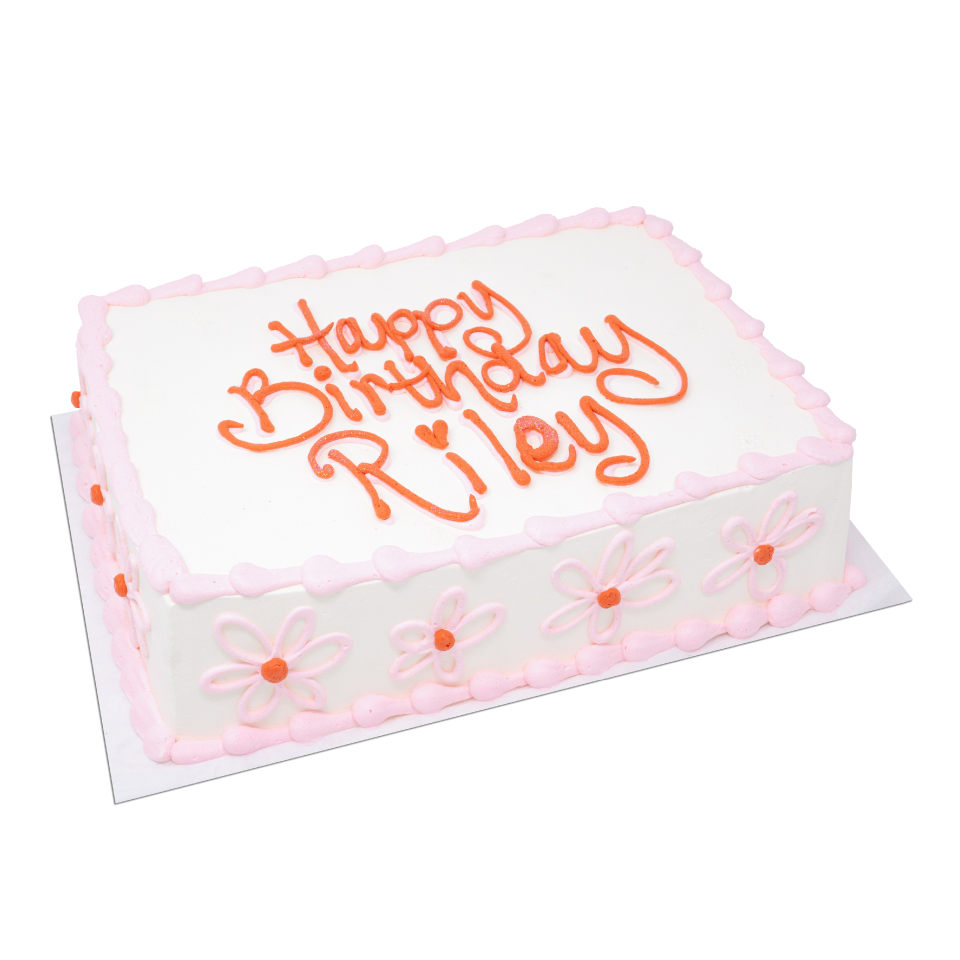 pink red birthday sheet cake 1