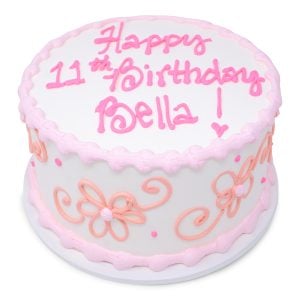 pink white round birthday cake scaled
