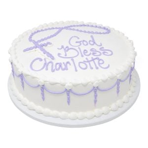 religious cake purple white scaled
